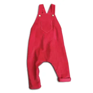 2T Merry Red Organic Corduroy Overalls