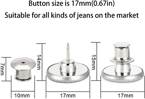 6PCS Perfect Fit Instant Button, Instant Buttons, Jean Replacement Buttons Removable Button No Sew Buttons to Extend or Reduce an Inch to Any Pants Waist in Seconds!