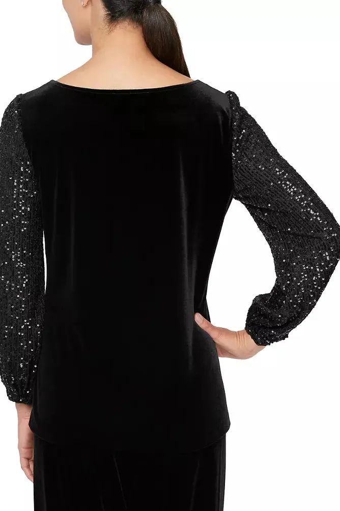 Alex Evenings Blouse with Embellished Ruched Waist