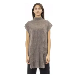 Alpha Studio Brown Wool Women Turtleneck Sweater