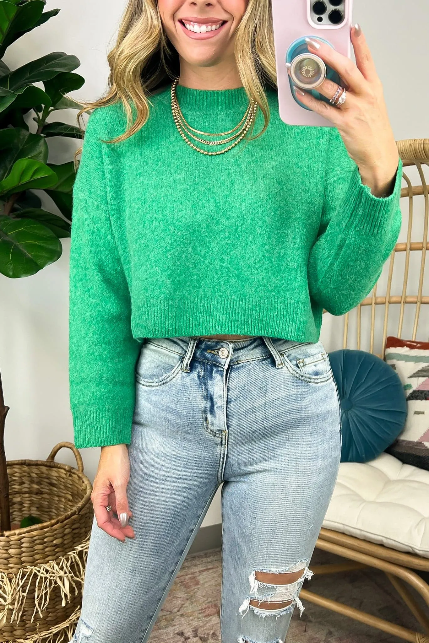 Alyza Soft Knit Cropped Sweater - FINAL SALE