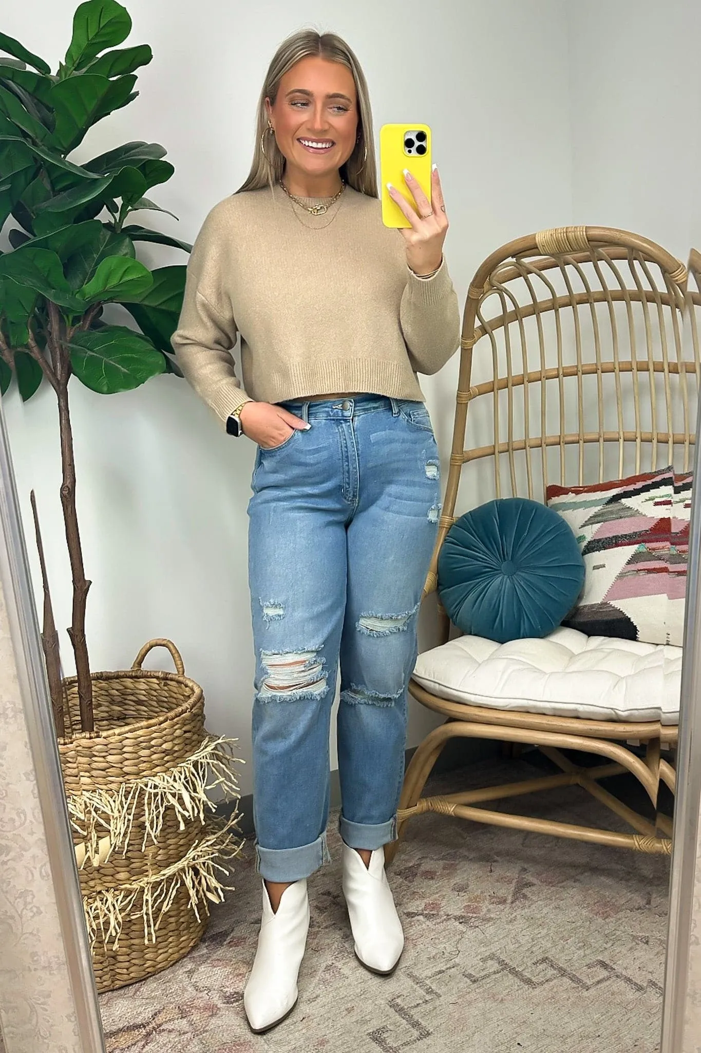 Alyza Soft Knit Cropped Sweater - FINAL SALE