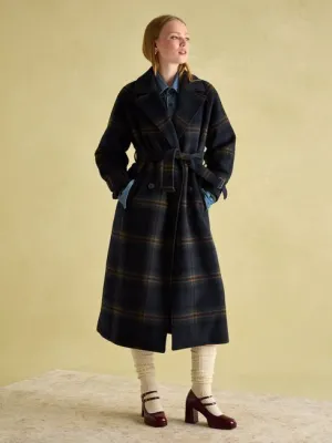 Amberley
Navy Longline Wool Blend Coat with Belt