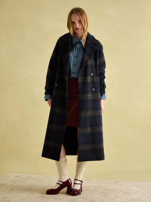 Amberley
Navy Longline Wool Blend Coat with Belt