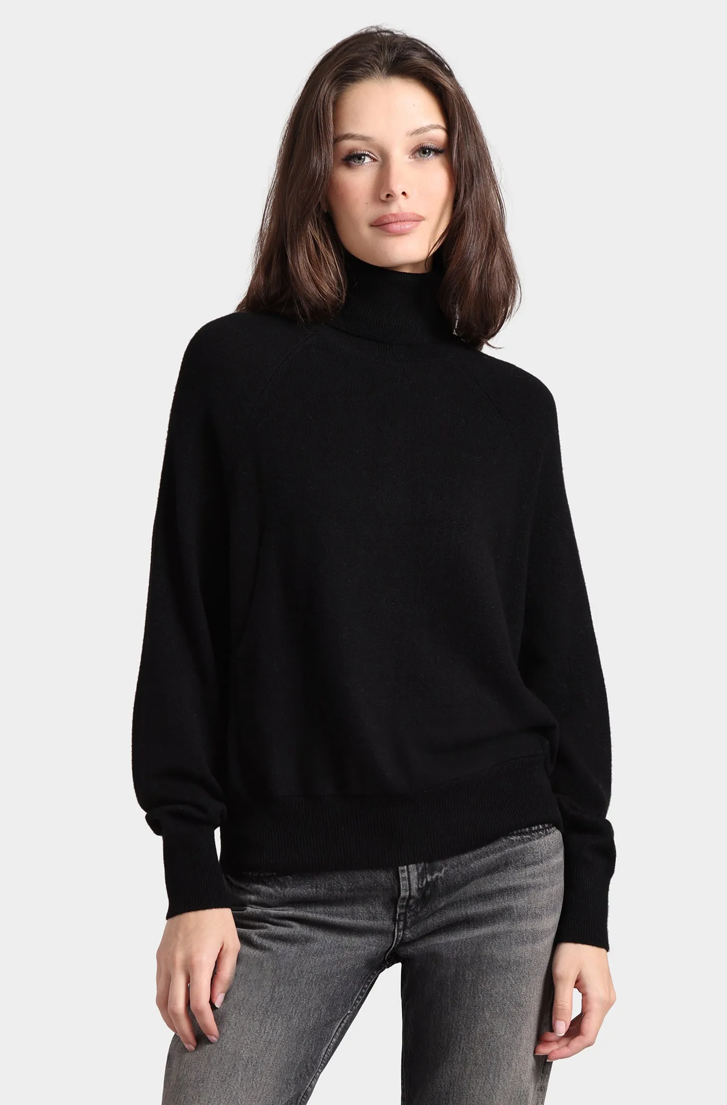 Cashmere Oversized Turtleneck with Front Pocket