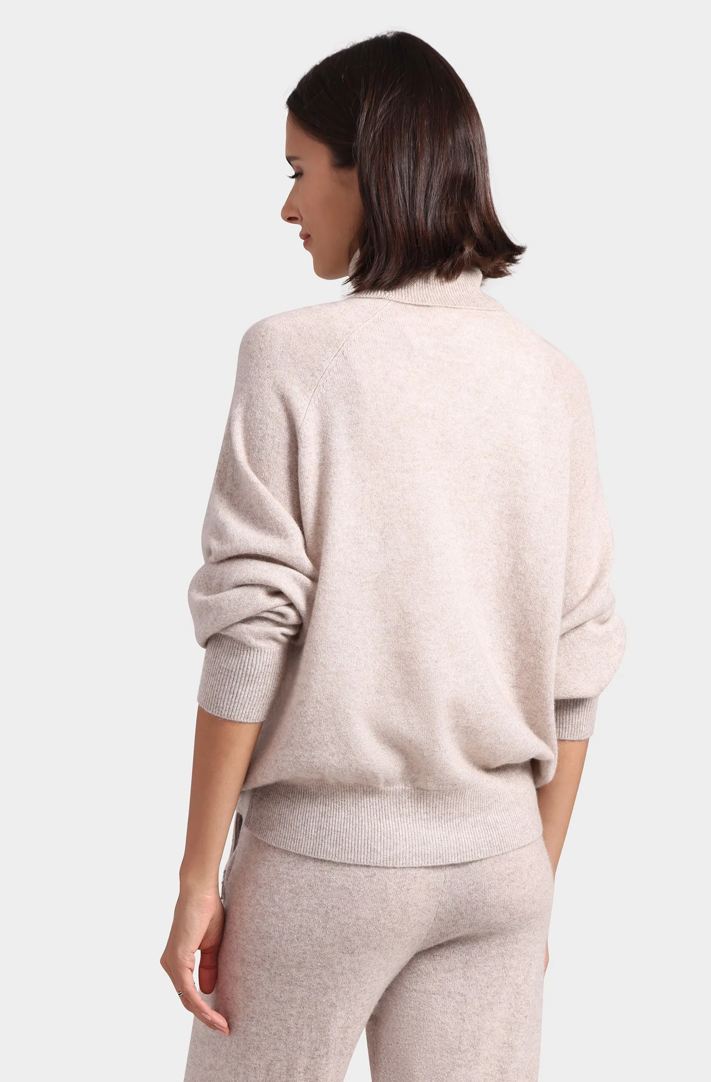 Cashmere Oversized Turtleneck with Front Pocket