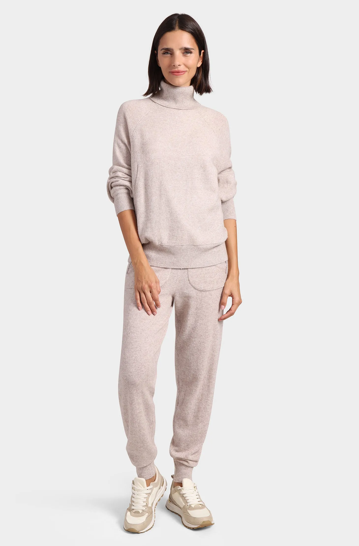 Cashmere Oversized Turtleneck with Front Pocket