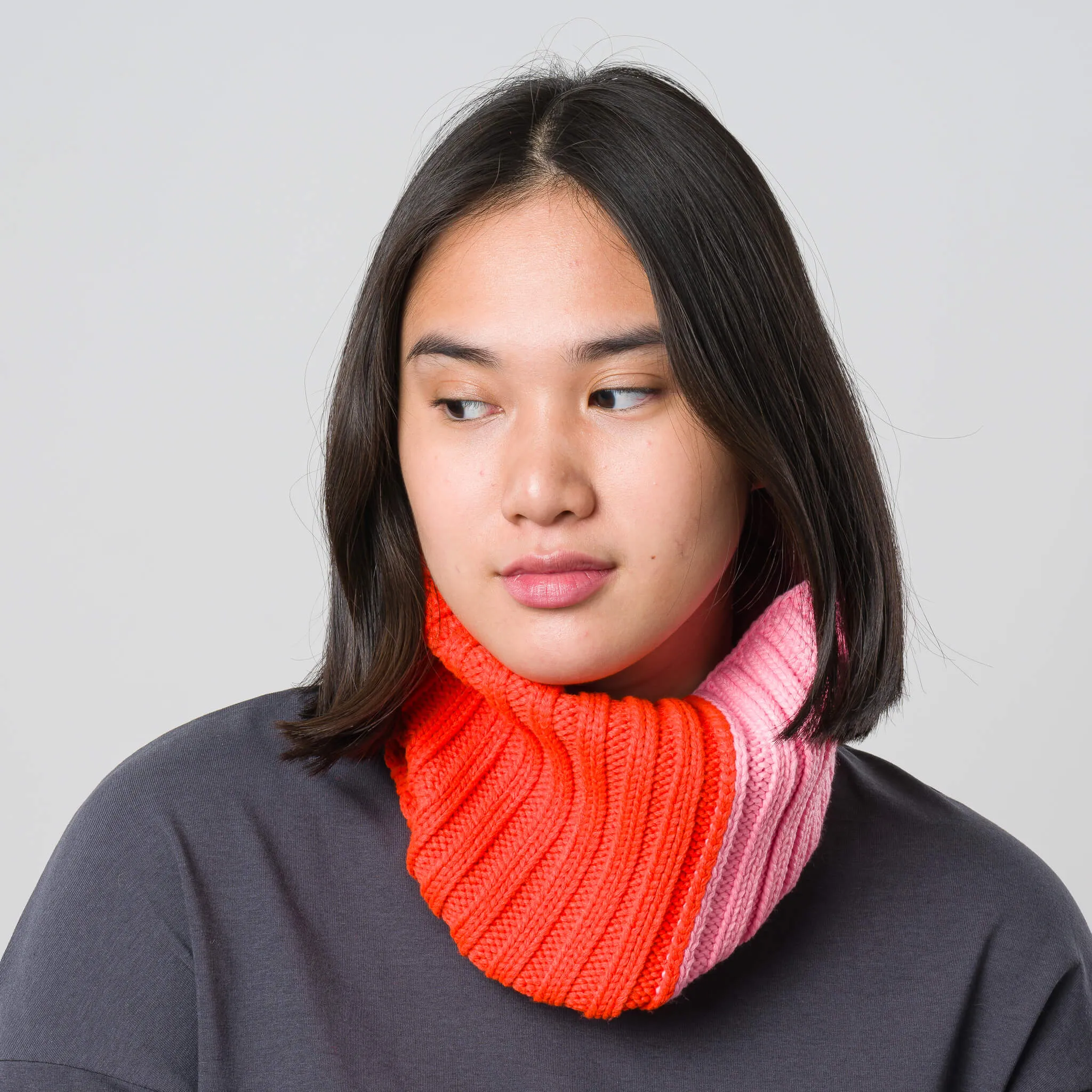 Chunky Colorblock Knit Snood