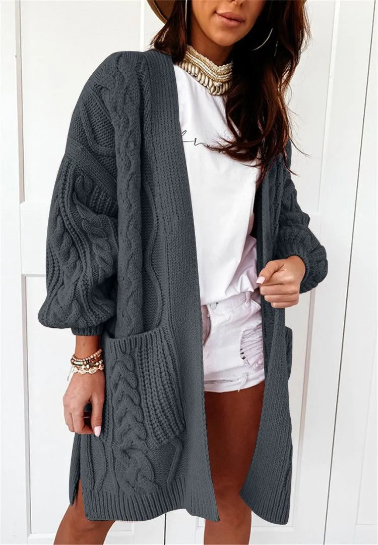 Chunky Long Knitted Hand Braid Long Cardigan Sweater Jacket Knitwear