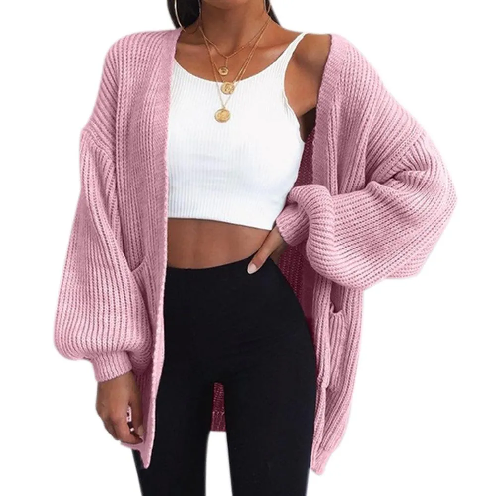 Chunky Oversized Bell Sleeve Cable Knit Cardigan Knitwear