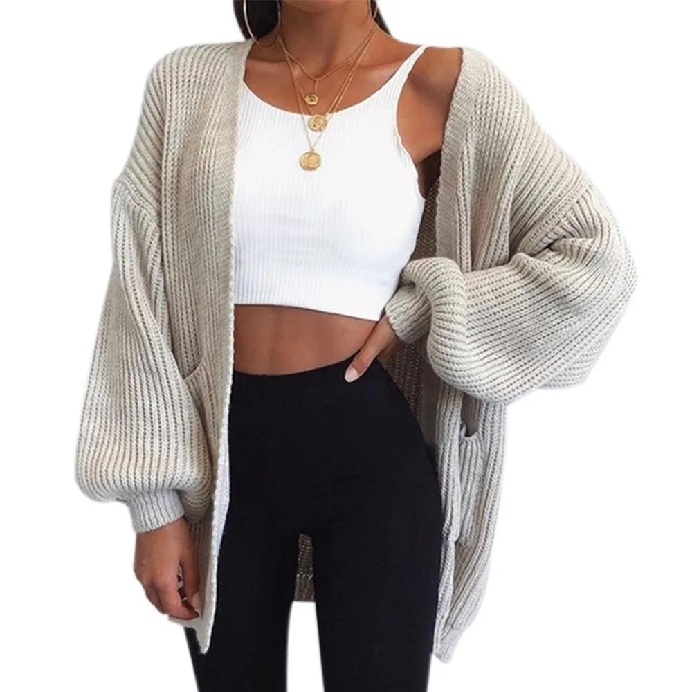 Chunky Oversized Bell Sleeve Cable Knit Cardigan Knitwear