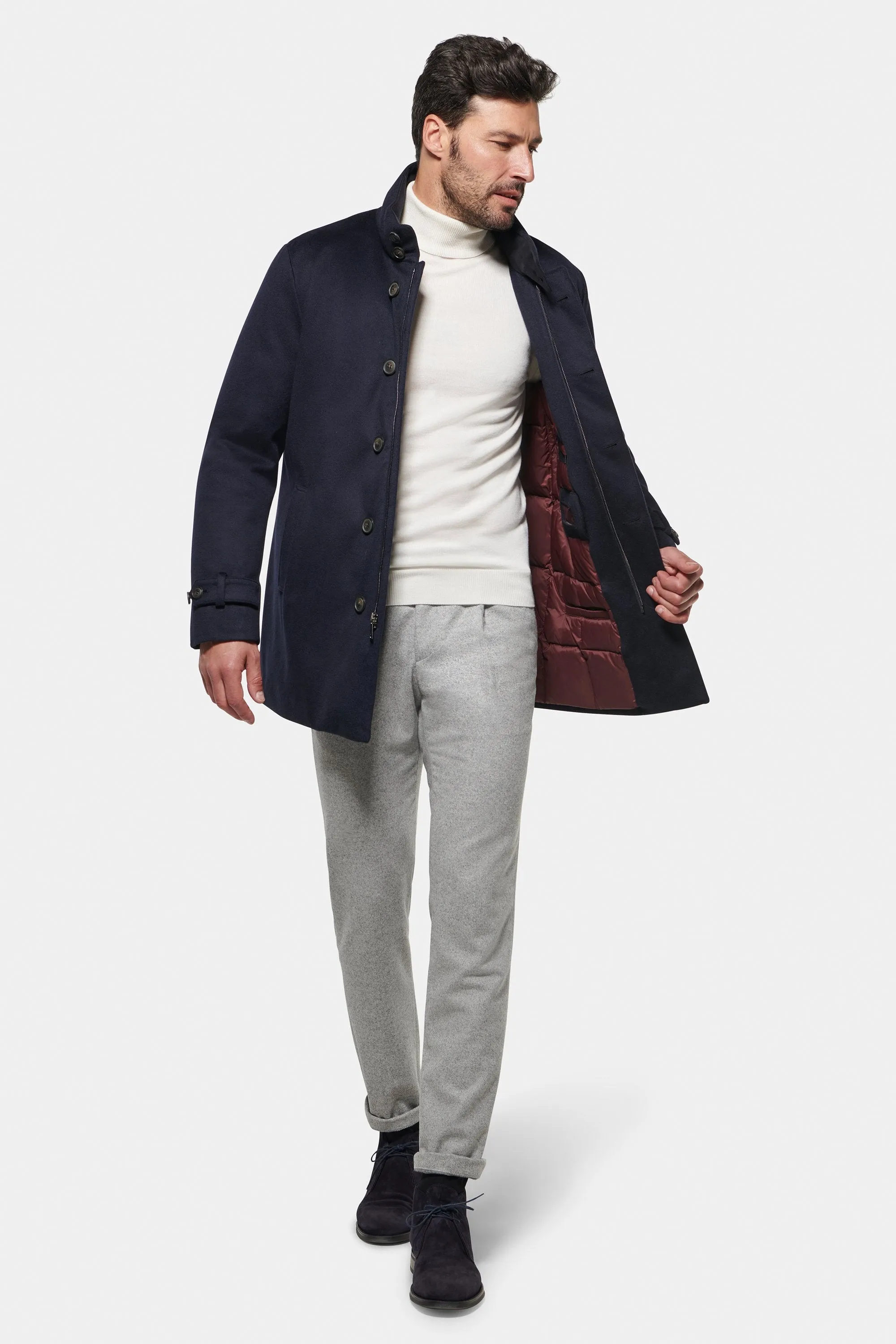 Classic Wool Car Coat, Navy