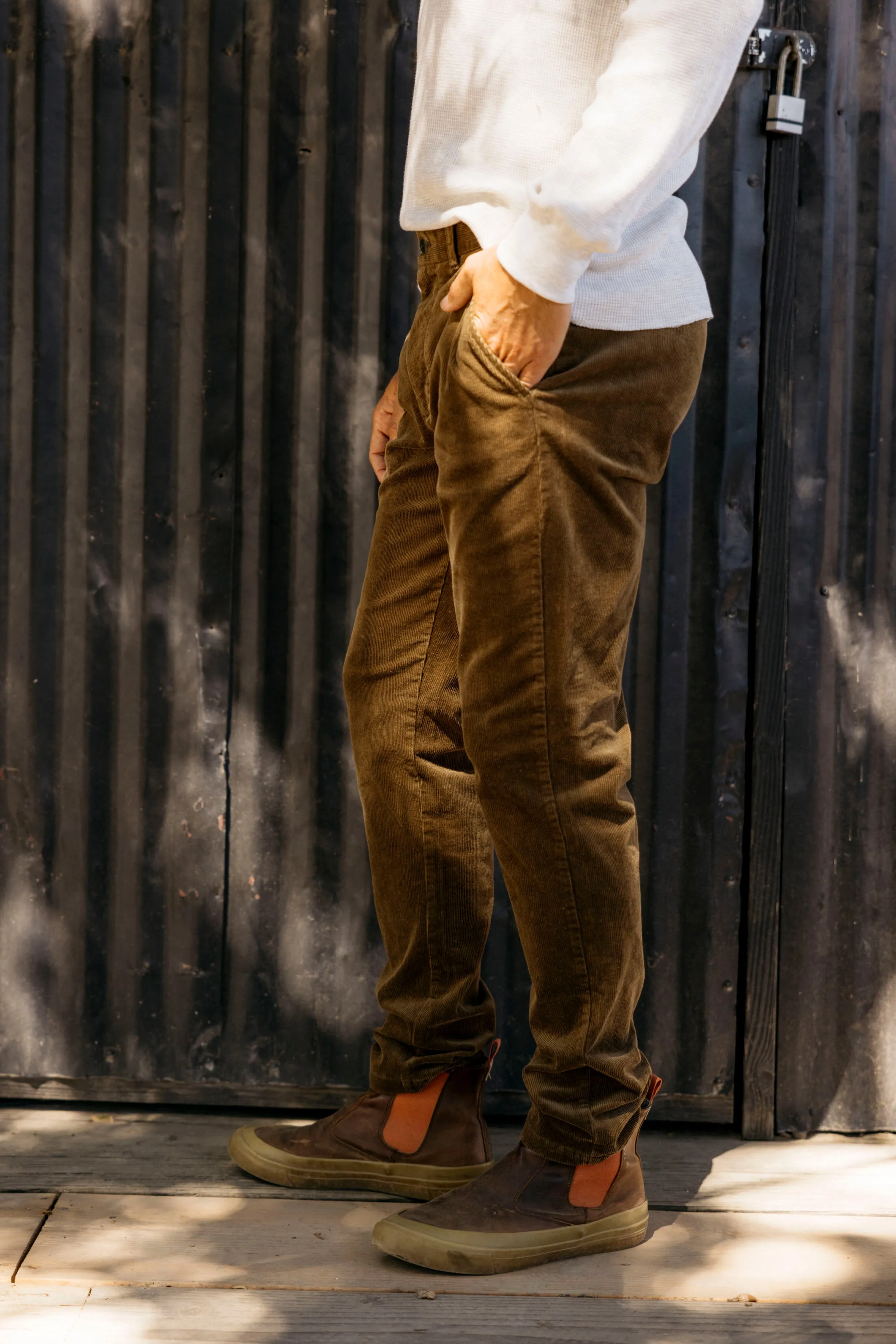 Corduroy Stretch Slim Fit Pants - Mushroom