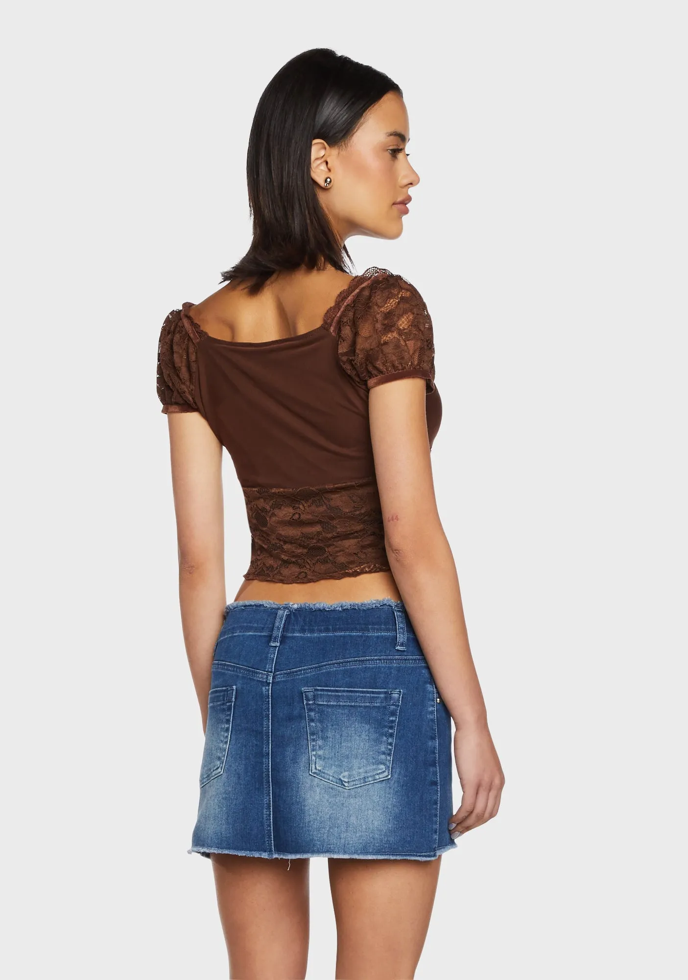 Cross-Country Trip Crop Top - Brown