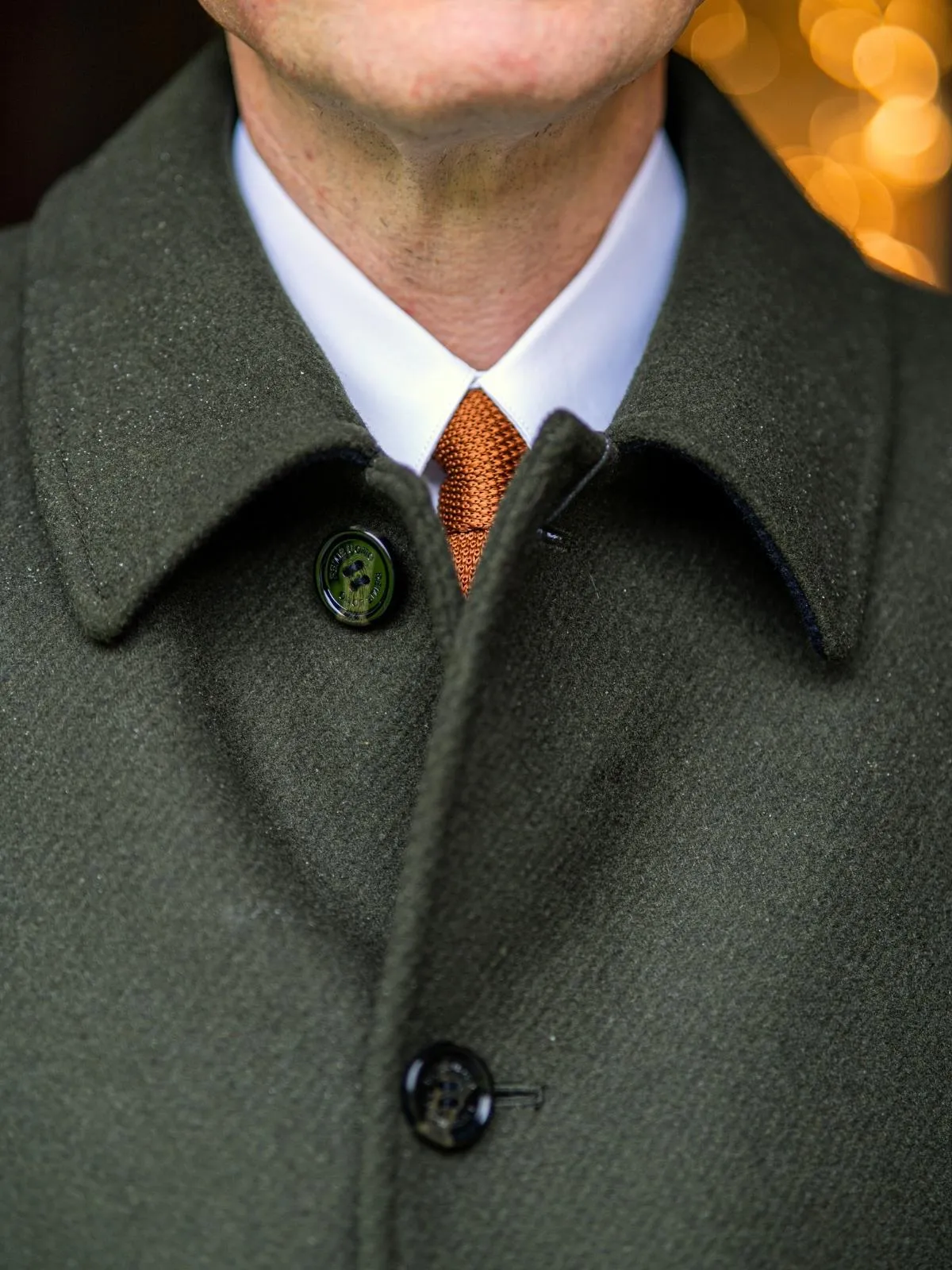 Dark Green Vintage Style Single Breasted Wool Overcoat