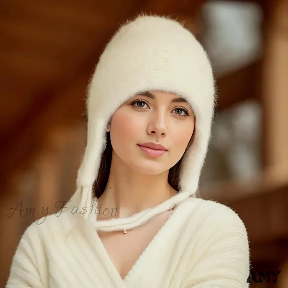 Double Layered Wool Knitted Ear Protection Hat