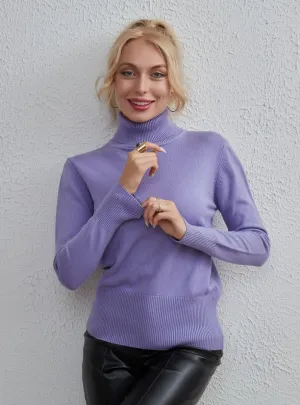 Fashion Solid Color Turtle Neck Sweater