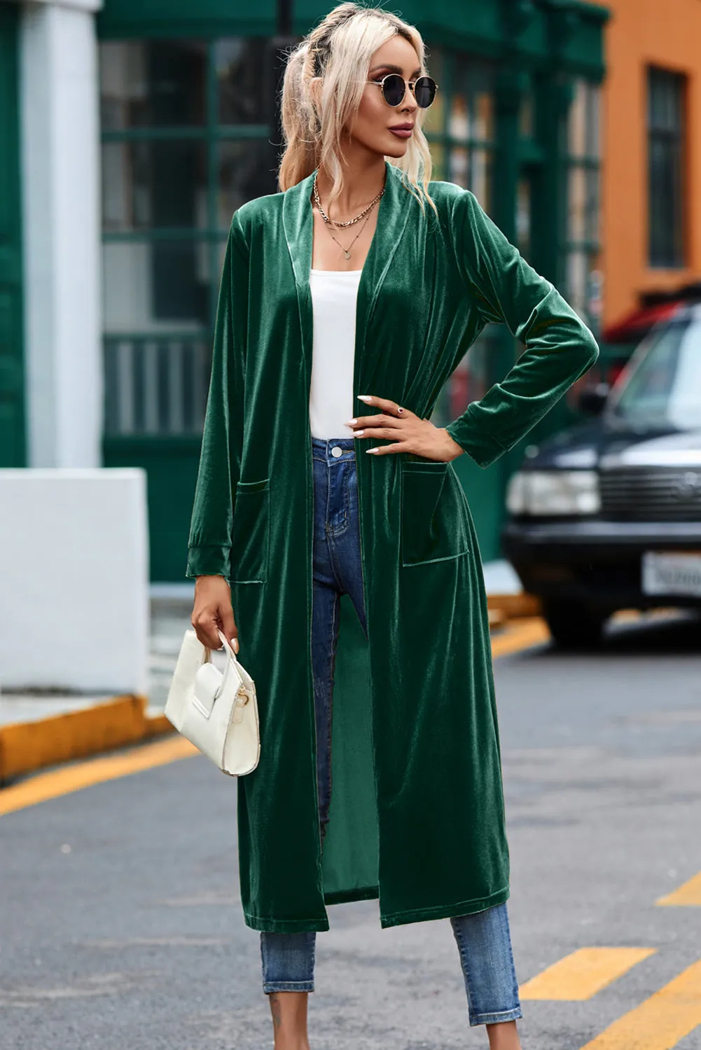 Green Velvet  Duster (Online Exclusive)