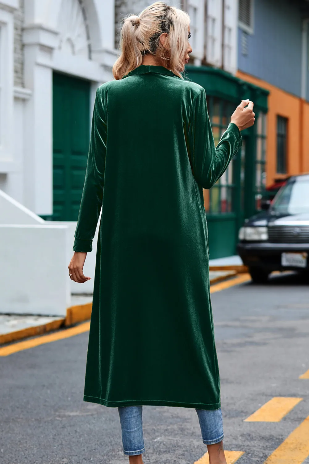 Green Velvet  Duster (Online Exclusive)