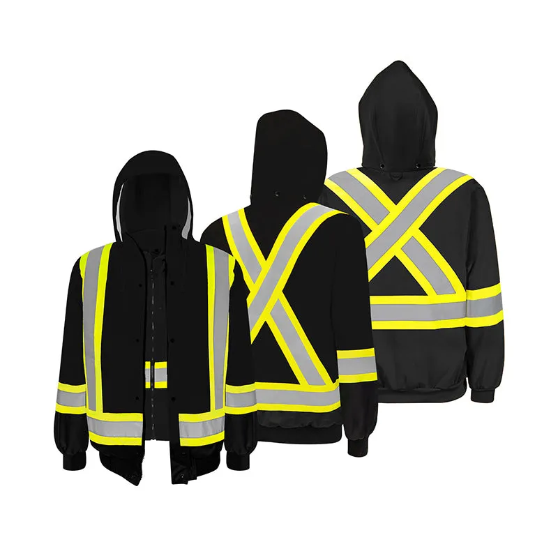 Hi-Vis 3-In-1 Winter Traffic Jacket by Ground Force - Style TJ3