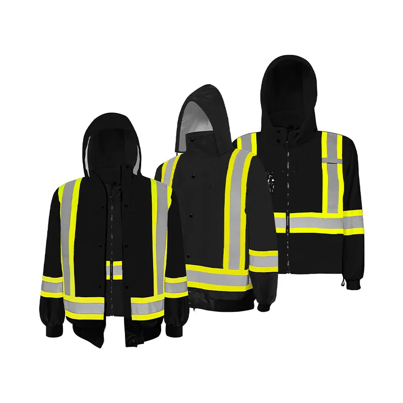 Hi-Vis 3-In-1 Winter Traffic Jacket by Ground Force - Style TJ3