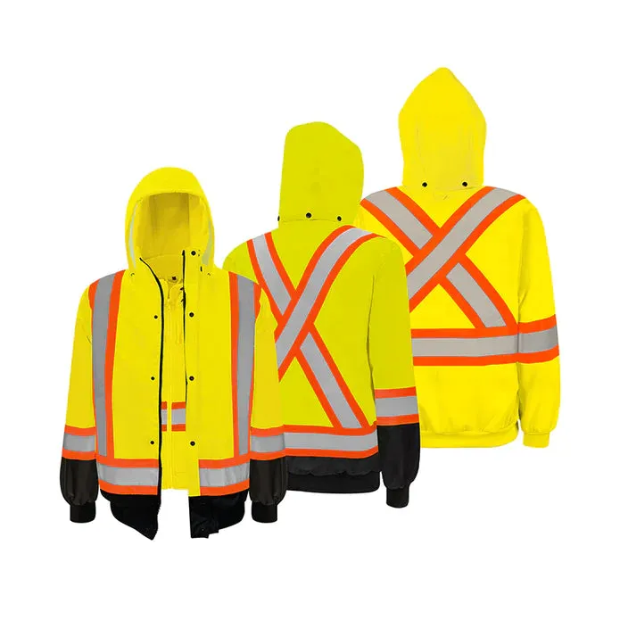 Hi-Vis 3-In-1 Winter Traffic Jacket by Ground Force - Style TJ3