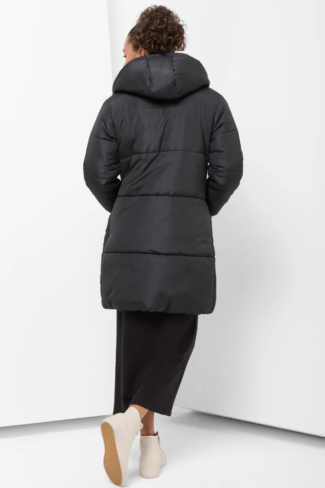 Longer Length Puffer Coat Black