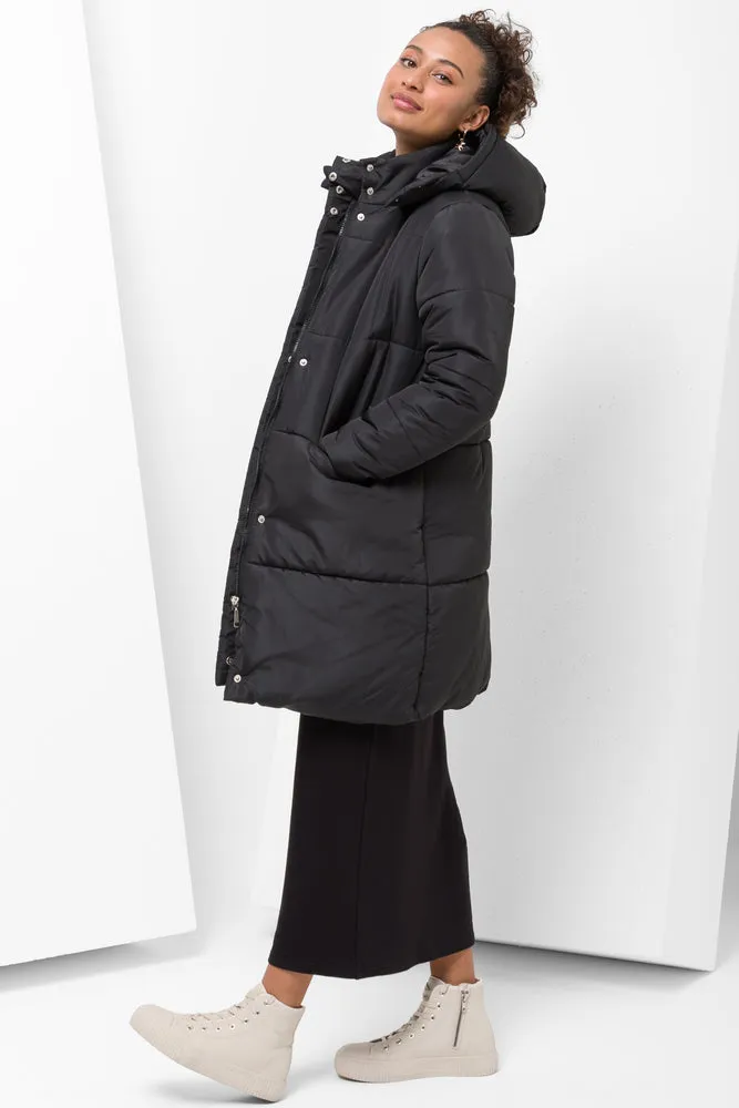 Longer Length Puffer Coat Black