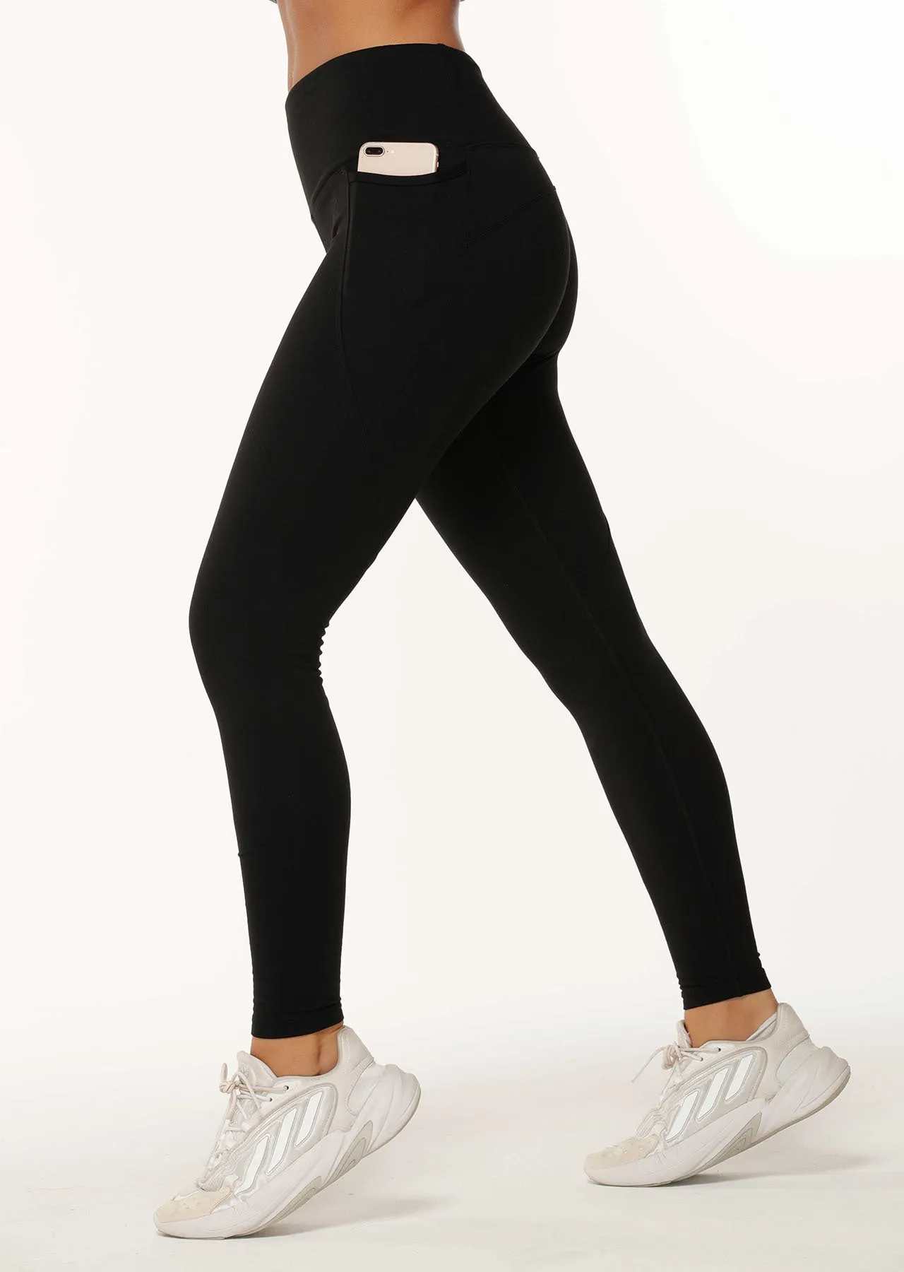 Lorna Jane Amy Winter Thermal Phone Pocket Tech Leggings - Black