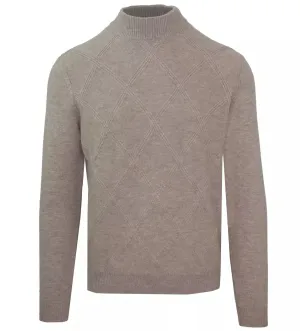 Malo Beige Wool Men Turtleneck