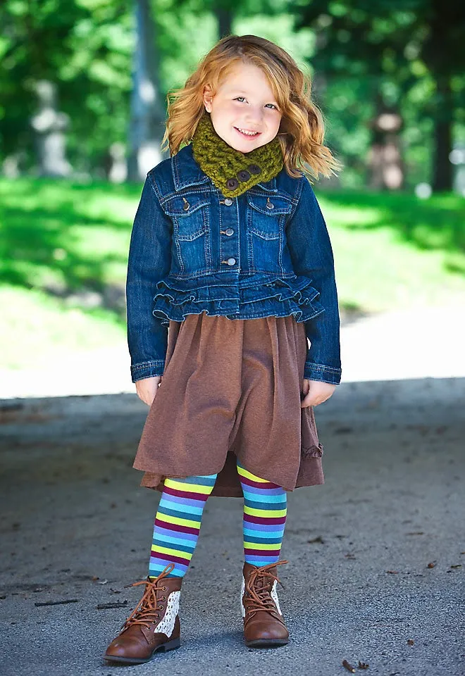 Olive green button scarf