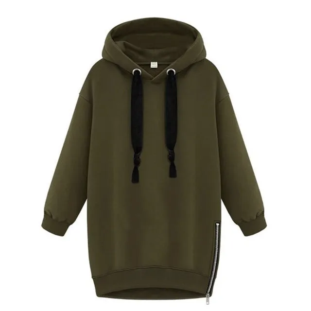 Oversized 2017 Spring Autumn Zanzea Womens Long Sleeve Hooded Loose Casual Warm Hoodies Sweatshirt 3 Colors Plus Size S-5XL