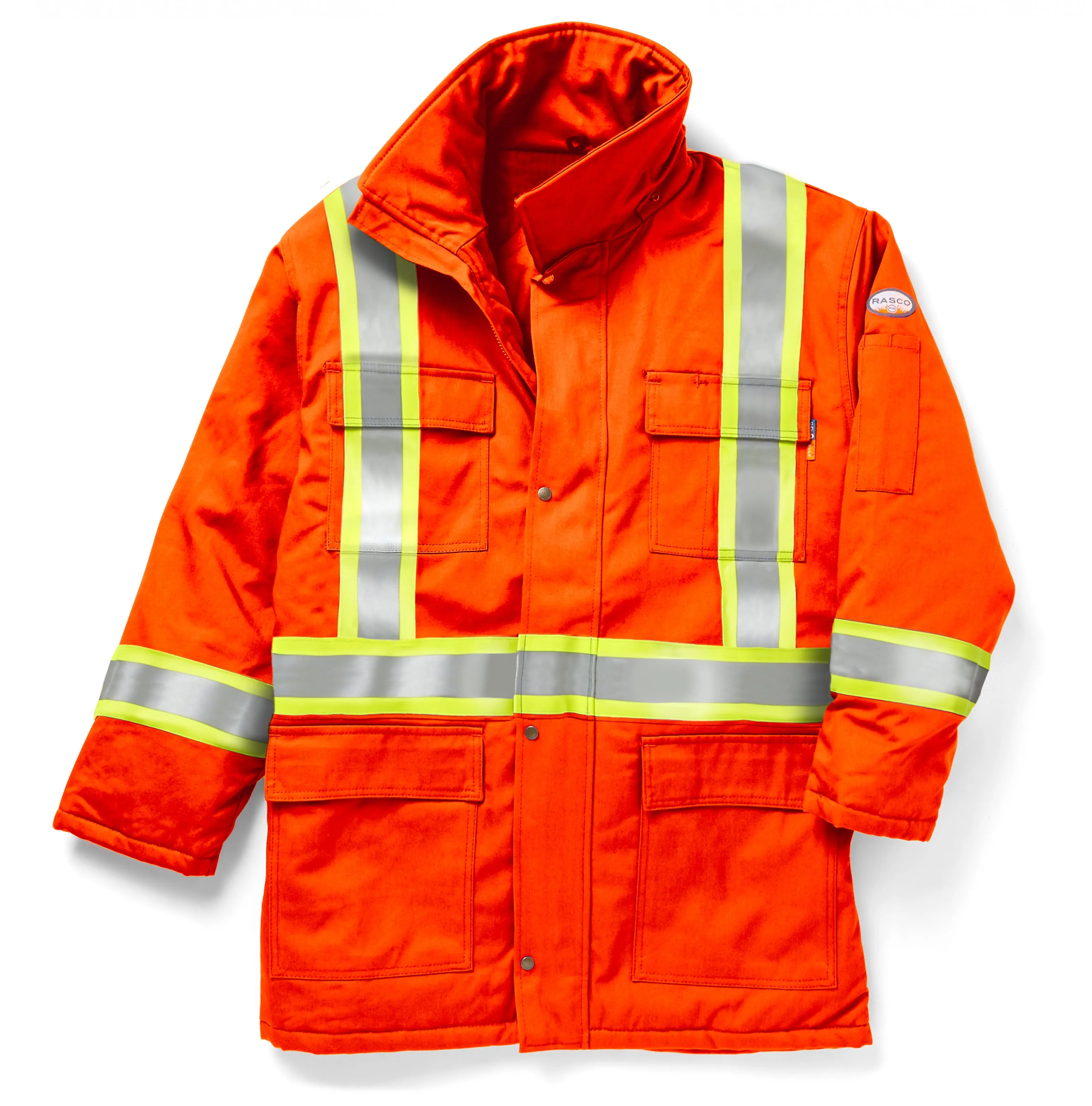 Rasco 8.5 oz. Westex AllOut Hi-Vis Parka Jacket with Reflective Trim - Style FR8206