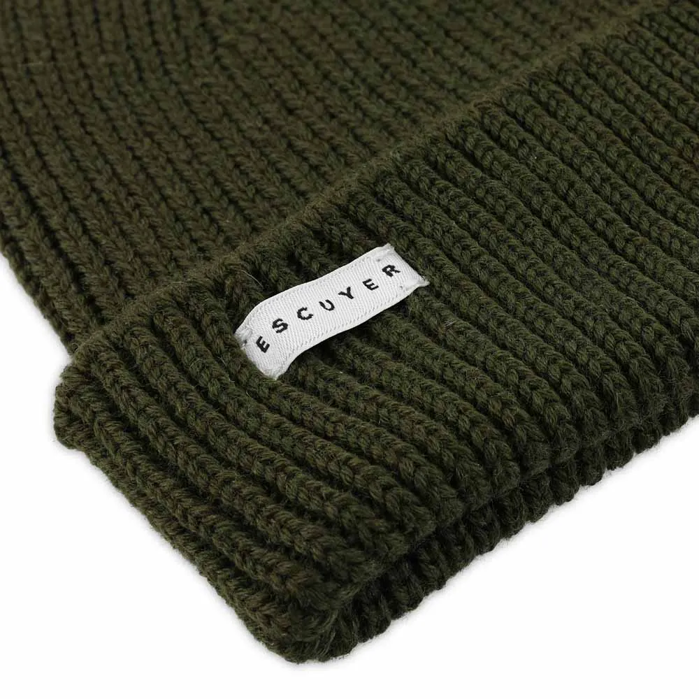 Ribbed Merino Beanie / Khaki