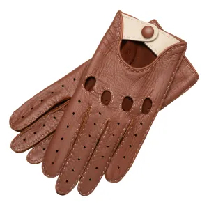 Rome Camel and Creme Deerskin Driving Gloves