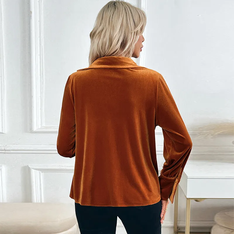 Ruby - Elegant Velvet Blouse