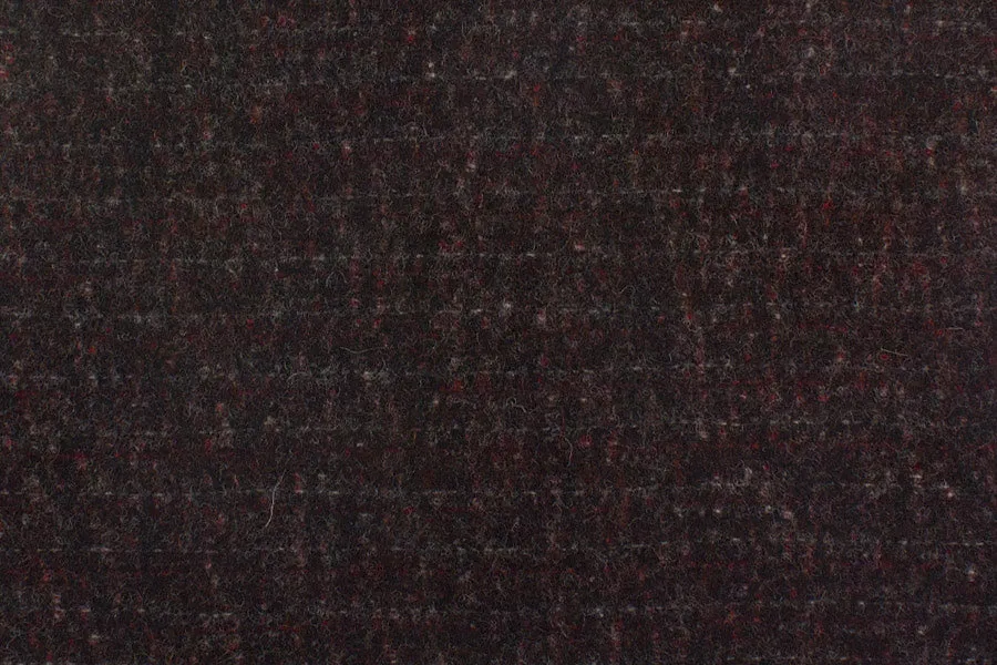 Striped Heathered Wine Virgin Wool Melton Coating (Made in Austria)