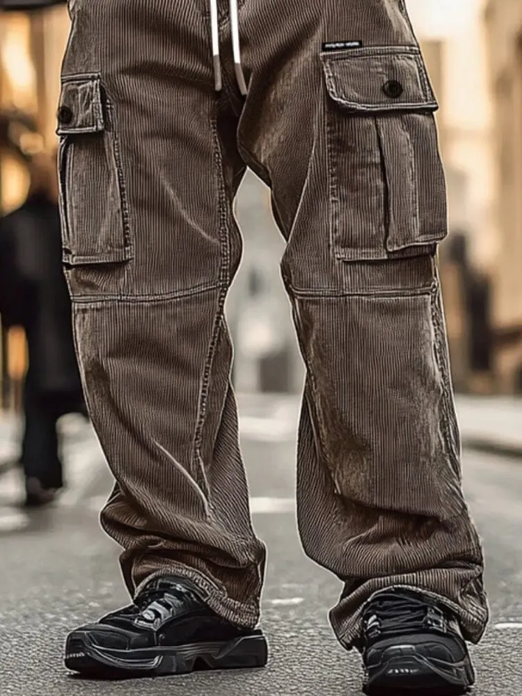 Utility Fashion Corduroy Cargo Pants