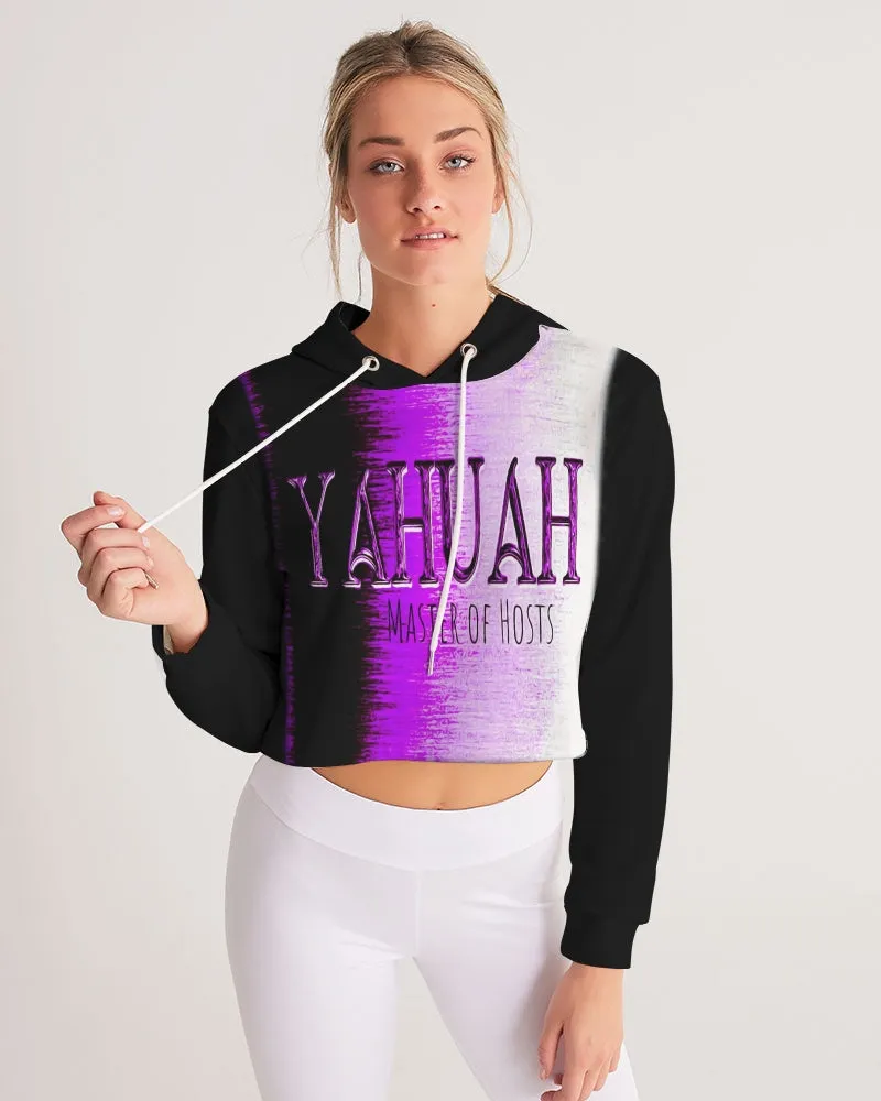 Yahuah-Master of Hosts 01-02 Ladies Designer Cropped Pullover Hoodie